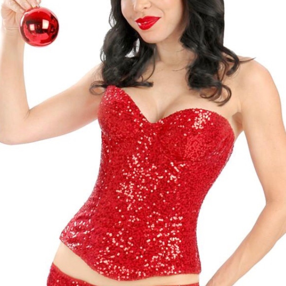 Red Sequin Corset 32D